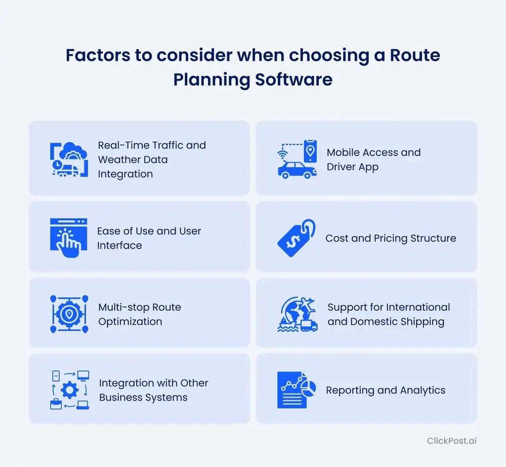 Factors to consider when choosing a Route Planning and Optimization Software