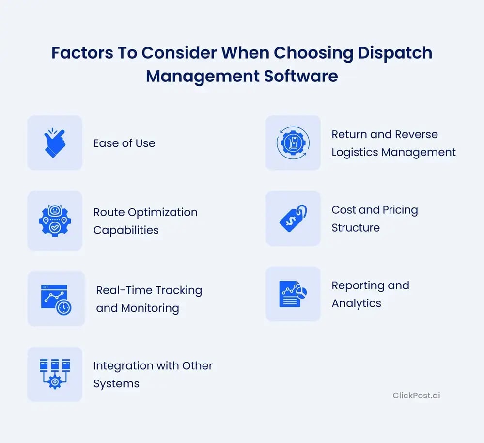 Factors to consider when choosing-Dispatch Management Software