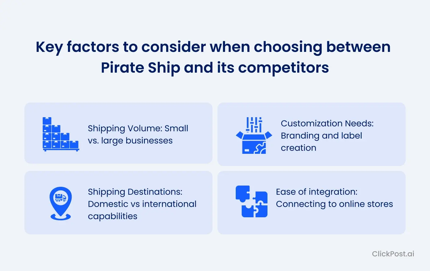 Key factors to consider when choosing between Pirate Ship and its competitors